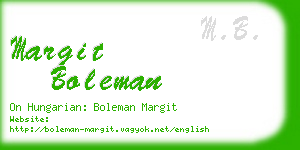 margit boleman business card